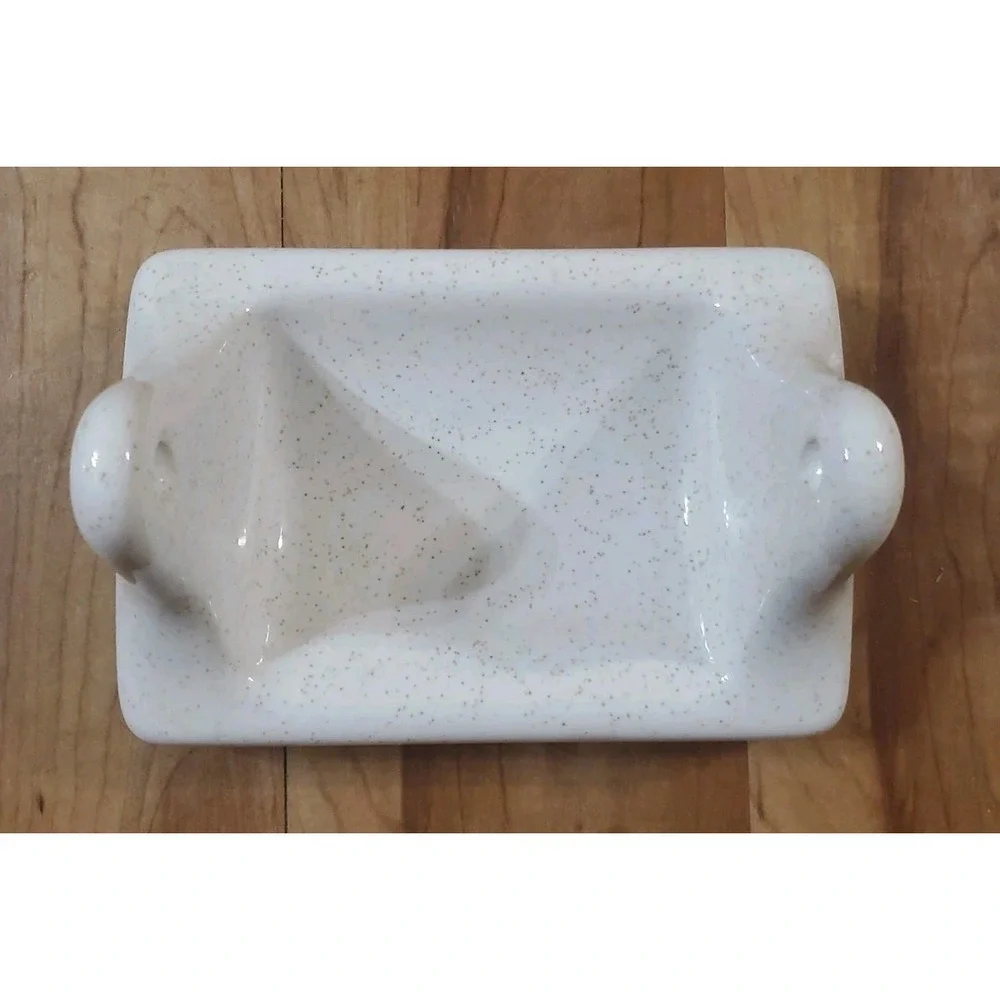 Vintage Ceramic Speckled White Toilet Paper Holder